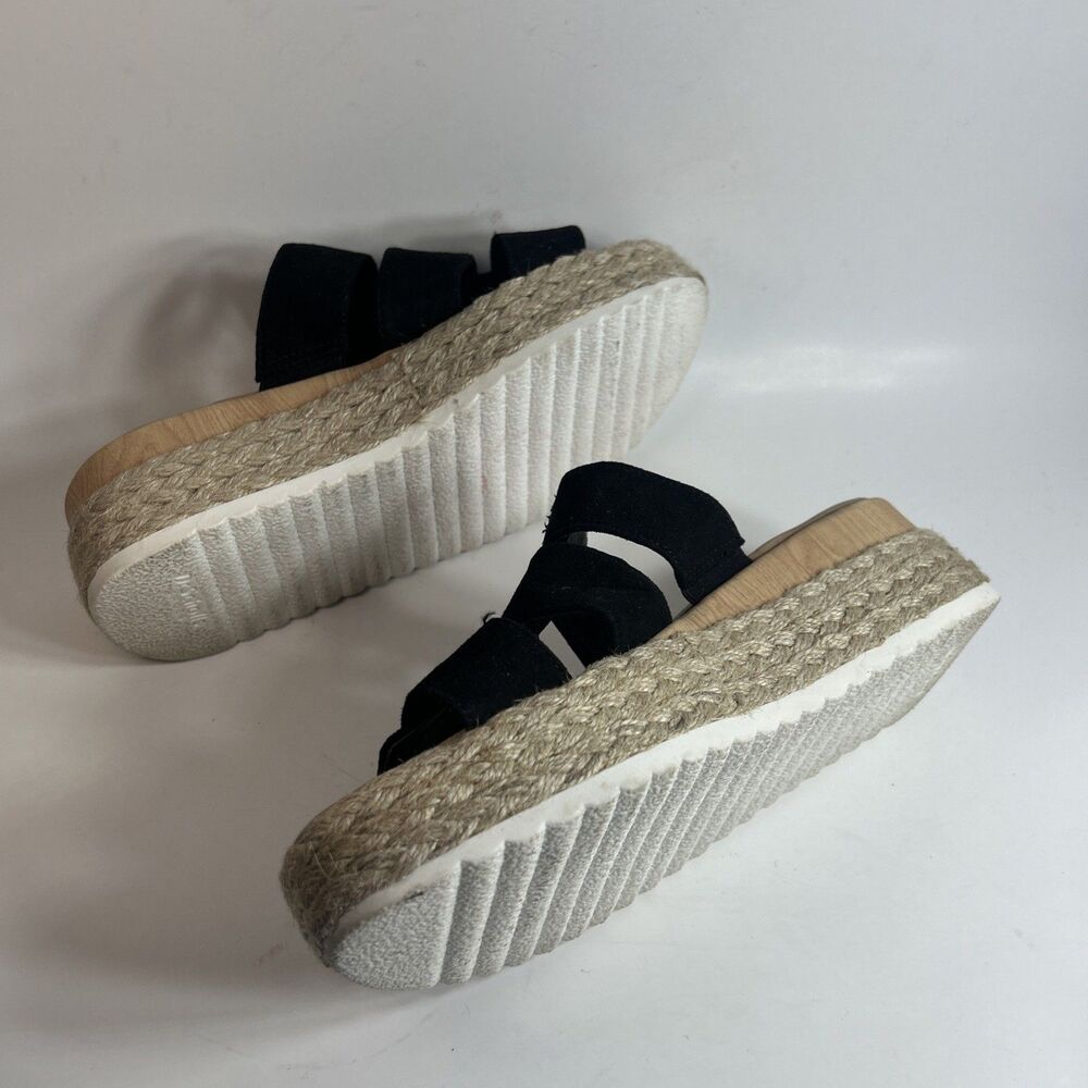 Dr Scholls Women’s Sandals Size 6 Black Electric Espadrille Wedge Slide Suede - Picture 11 of 12